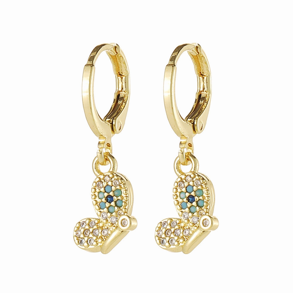 Wholesale Copper Plated Real Gold Devil Eyes Earrings