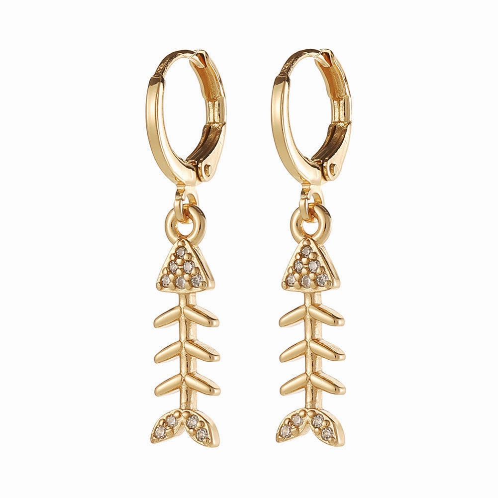 Wholesale Copper Plated Real Gold Devil Eyes Earrings