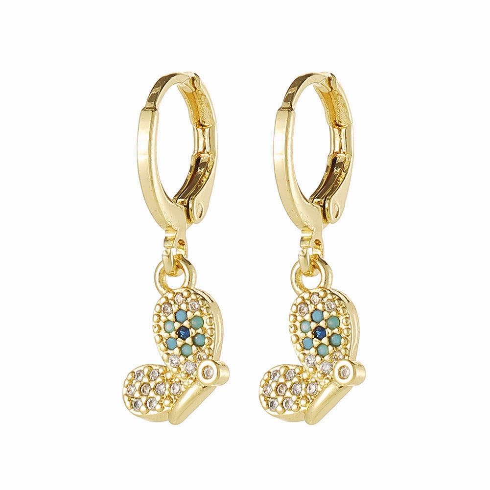 Wholesale Copper Plated Real Gold Devil Eyes Earrings