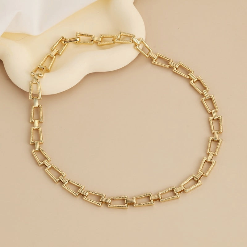 Wholesale Copper Plated Real Gold Simple Necklace