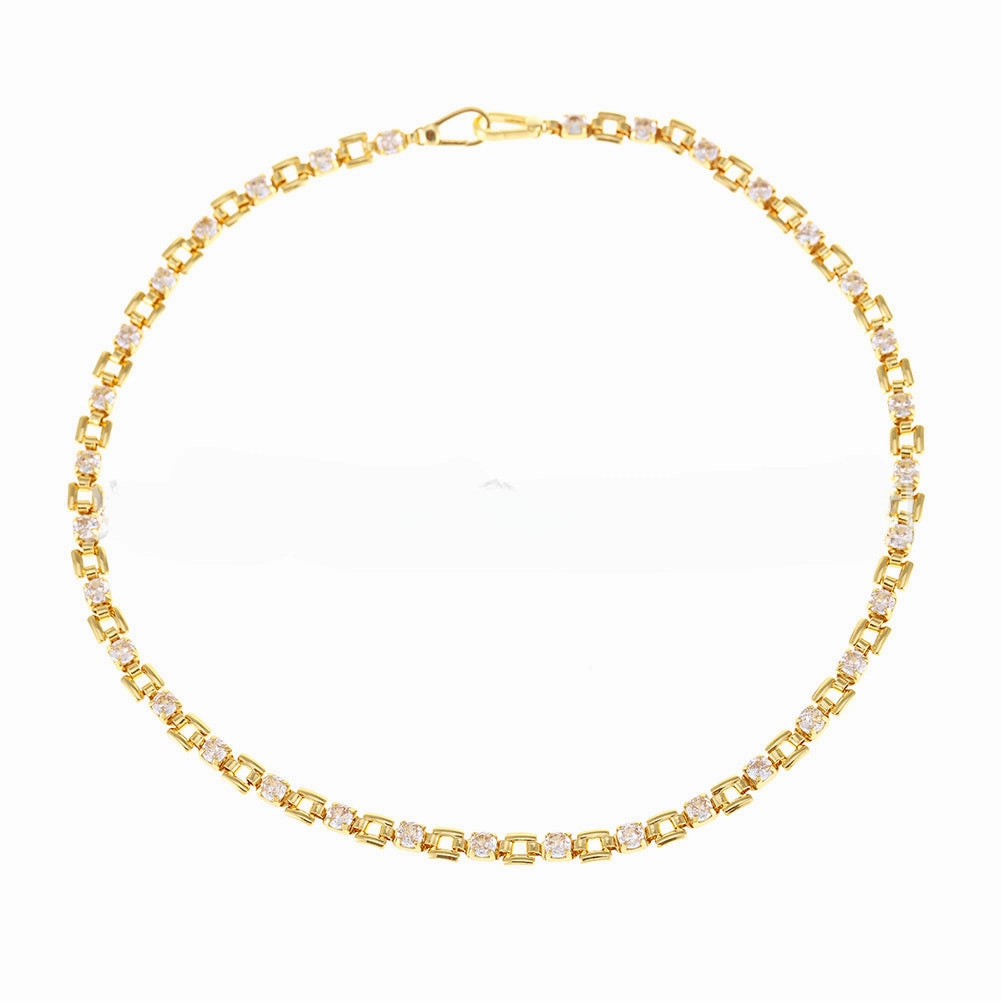 Wholesale Copper Plated Real Gold Zircon Necklace
