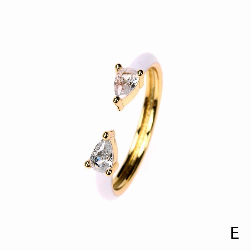 Wholesale Copper Plated Water Drop Micro Set Open Ring