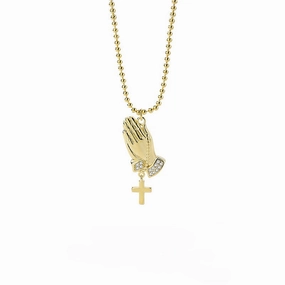 Wholesale Copper Prayer Hand Cross Necklace