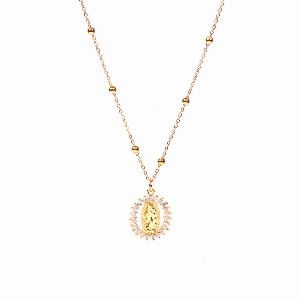 Wholesale Copper Round Hollow Creative Necklace
