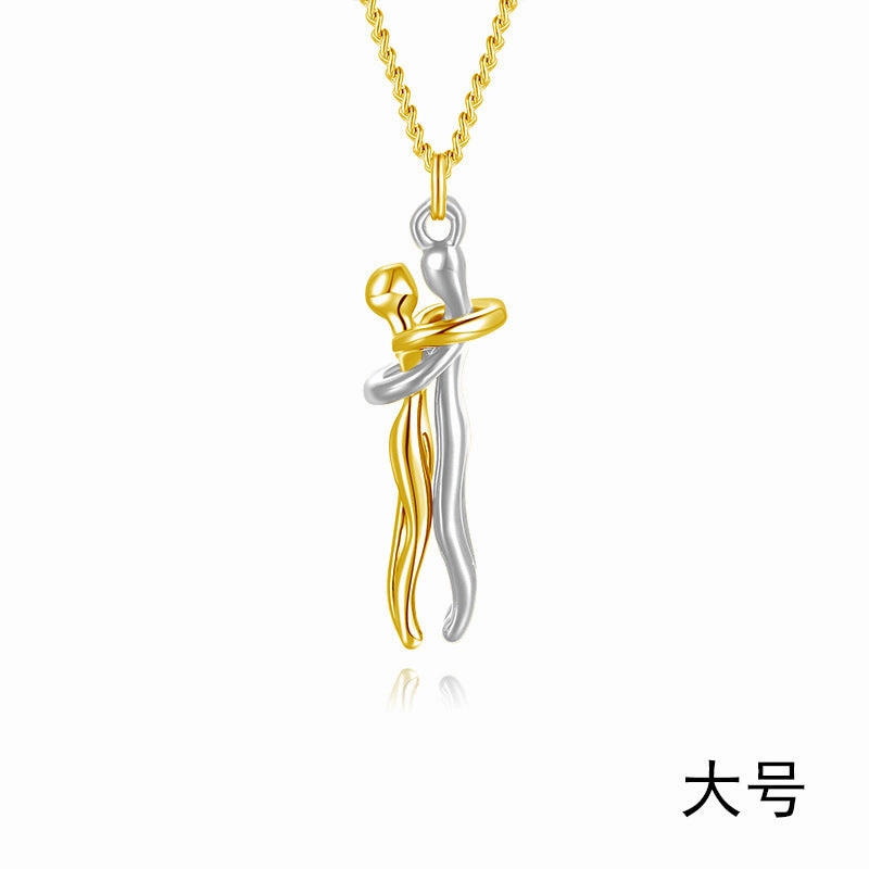 Wholesale Couple Hug Romantic Emotional Expression Clavicle Pendant Necklaces