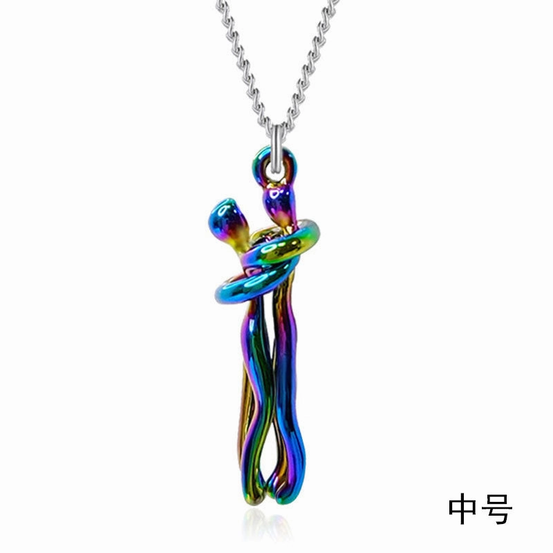 Wholesale Couple Hug Romantic Emotional Expression Clavicle Pendant Necklaces