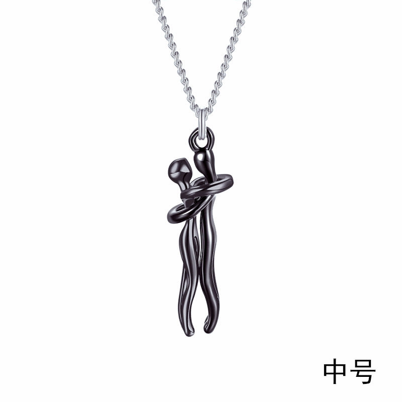 Wholesale Couple Hug Romantic Emotional Expression Clavicle Pendant Necklaces