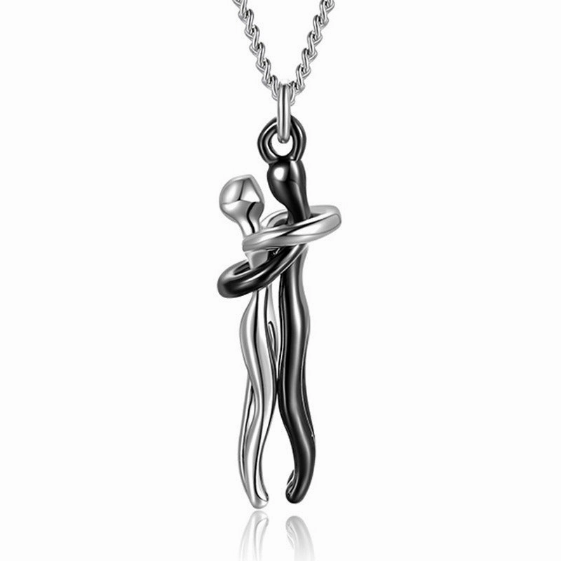 Wholesale Couple Hug Romantic Emotional Expression Clavicle Pendant Necklaces