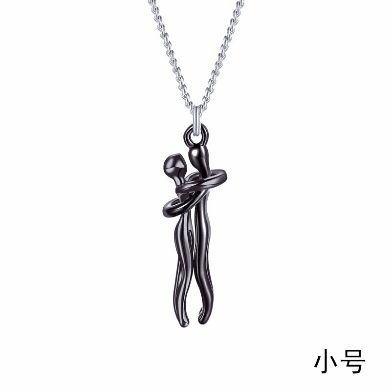 Wholesale Couple Hug Romantic Emotional Expression Clavicle Pendant Necklaces