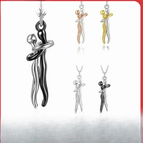 Wholesale Couple Hug Romantic Emotional Expression Clavicle Pendant Necklaces
