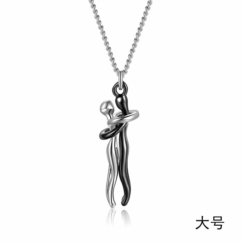 Wholesale Couple Hug Romantic Emotional Expression Clavicle Pendant Necklaces
