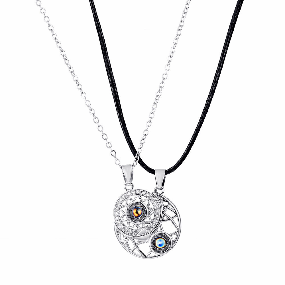 Wholesale Couple Projection Magnetic Attraction Pendant Clavicle Chain