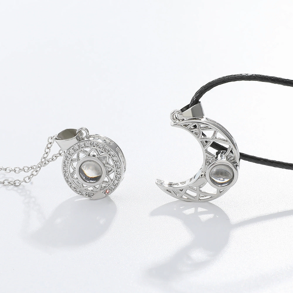 Wholesale Couple Projection Magnetic Attraction Pendant Clavicle Chain