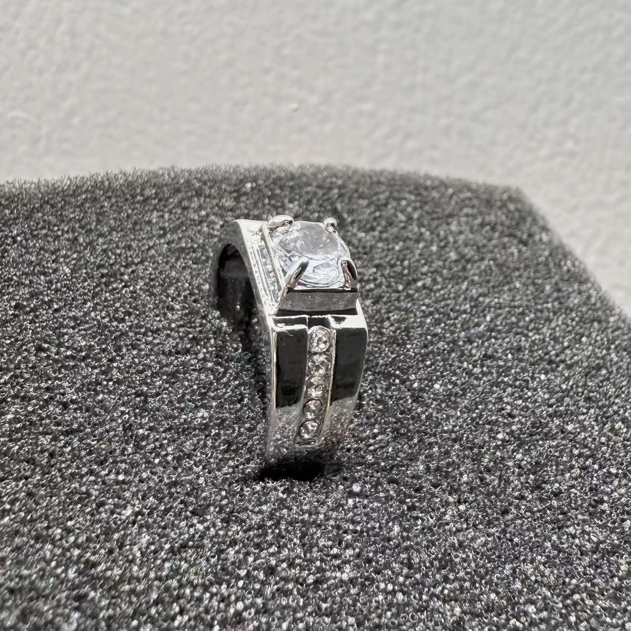 Wholesale Couple's imitation moissanite open gold-plated ring