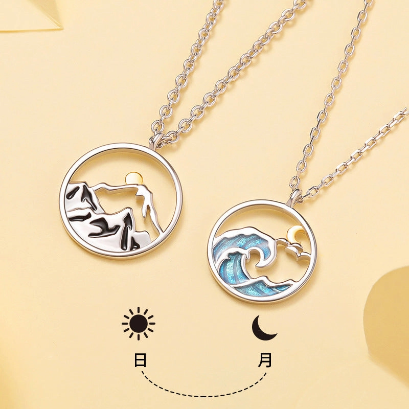 Wholesale Couples Fashion Small Fresh Dripping Gum Mountain Alliance Sea Oath Necklace