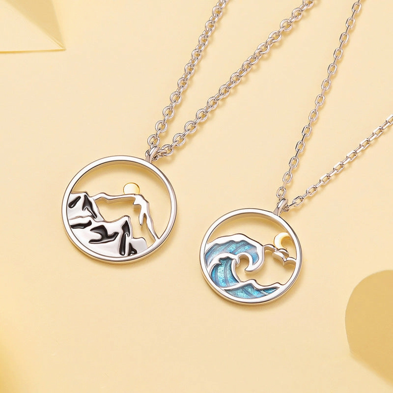 Wholesale Couples Fashion Small Fresh Dripping Gum Mountain Alliance Sea Oath Necklace