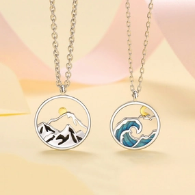 Wholesale Couples Fashion Small Fresh Dripping Gum Mountain Alliance Sea Oath Necklace
