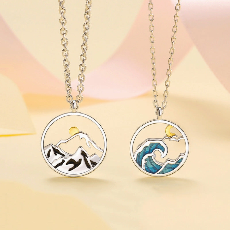 Wholesale Couples Fashion Small Fresh Dripping Gum Mountain Alliance Sea Oath Necklace
