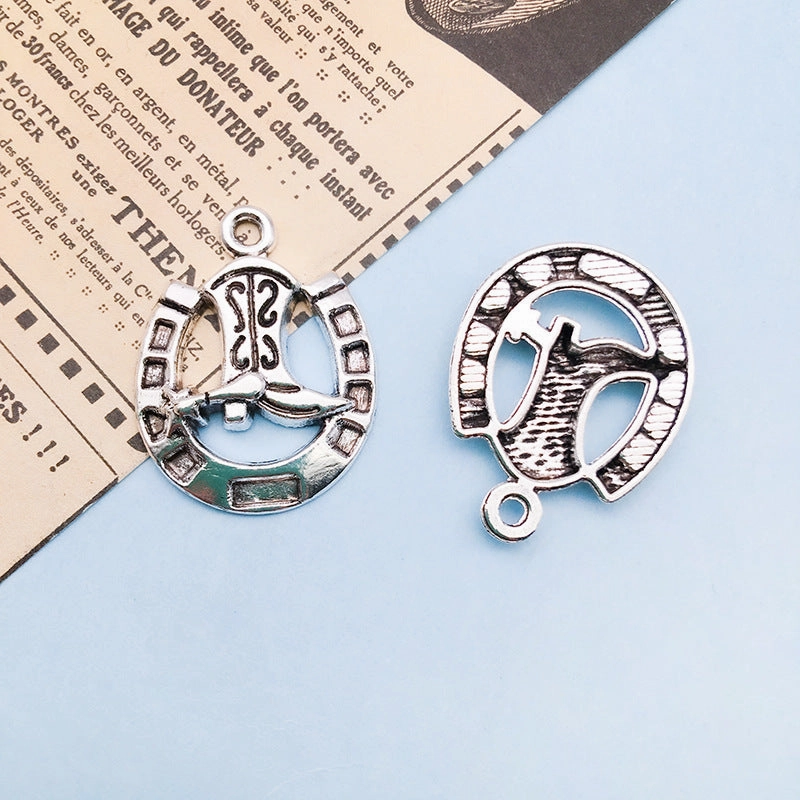 Wholesale Cowboy Collection: Silver Alloy Cowboy Hat, Cowboy Boots, Necklace, Bracelet, Pendant