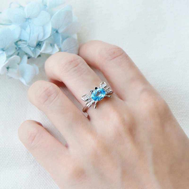 Wholesale Crab ring women's open sea animal ring