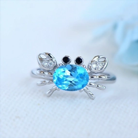 Wholesale Crab ring women's open sea animal ring
