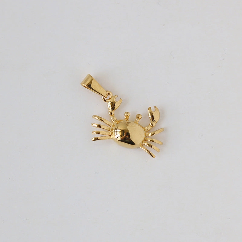 Wholesale Crab Single Pendant Stainless Steel Gold Plated DIY Accessories