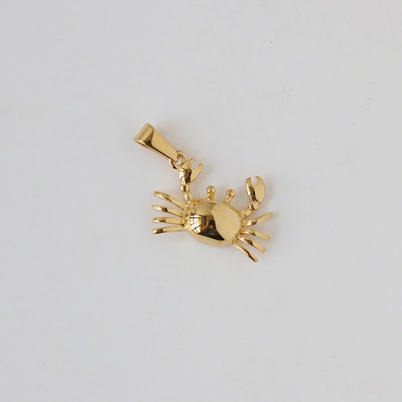 Wholesale Crab Single Pendant Stainless Steel Gold Plated DIY Accessories