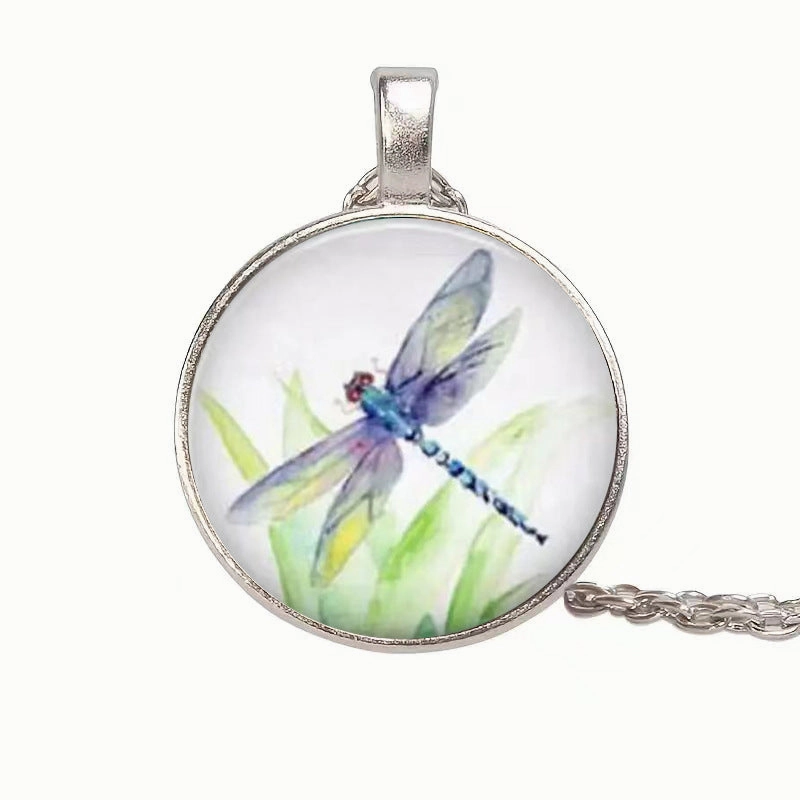 Wholesale Creative and fashionable dragonfly time gem crystal pendant
