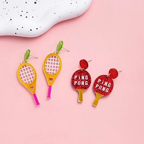 Wholesale Creative Baseball Tennis Acrylic Earrings