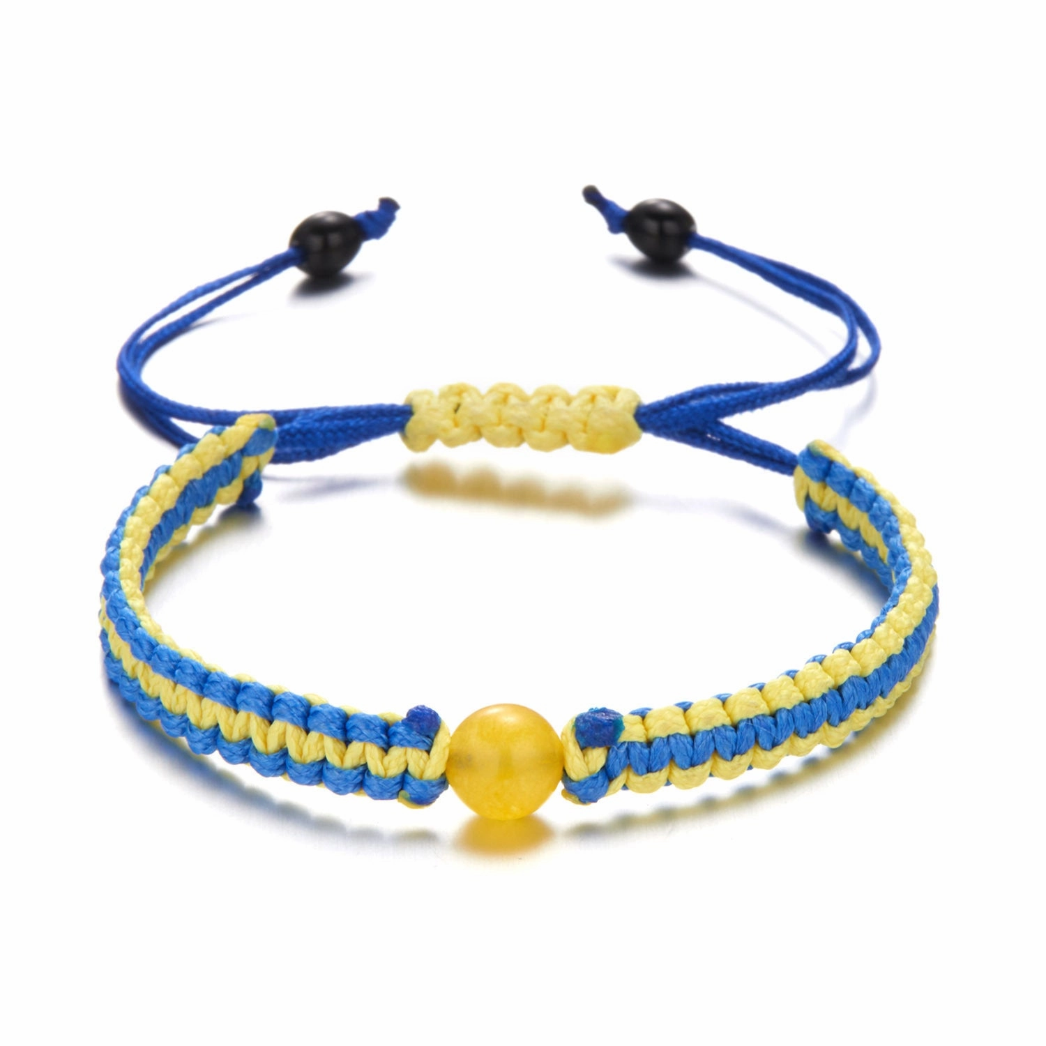 Wholesale Creative Color Matching Yellow and Blue Handwoven Adjustable Bracelet