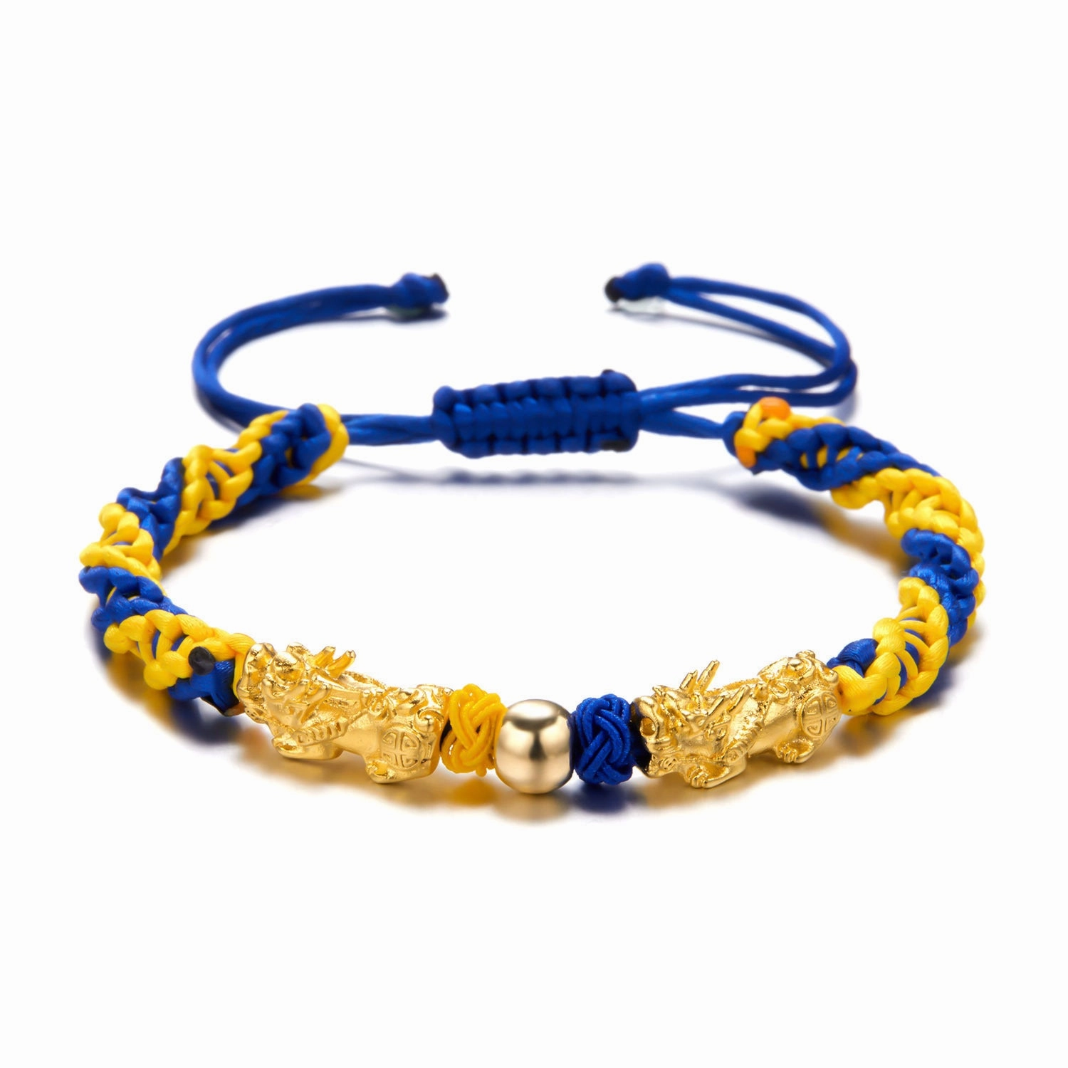 Wholesale Creative Color Matching Yellow and Blue Handwoven Adjustable Bracelet