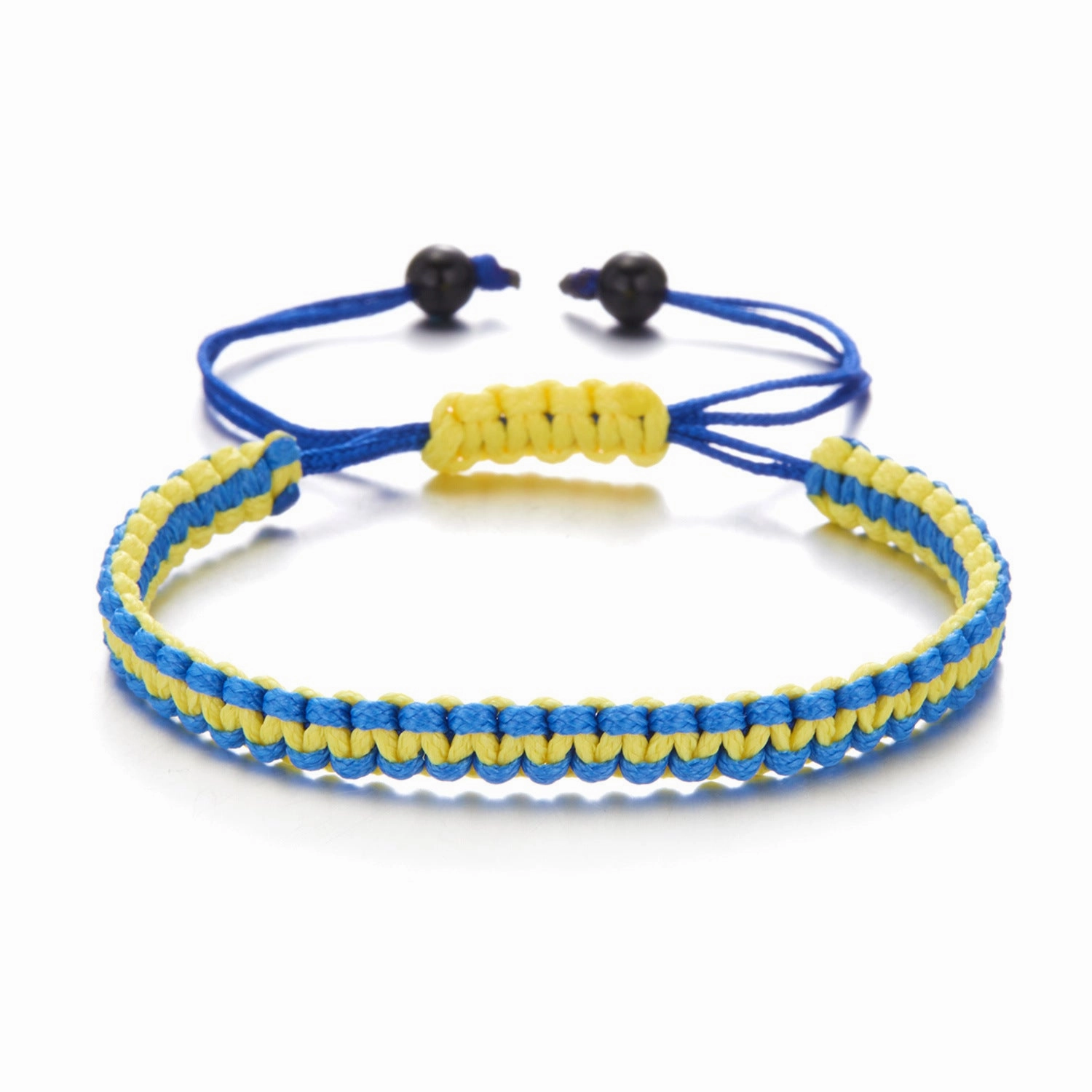 Wholesale Creative Color Matching Yellow and Blue Handwoven Adjustable Bracelet
