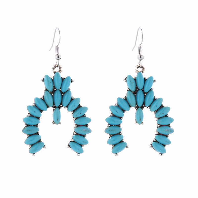 Wholesale Creative Colorful Turquoise Boho Ethnic Style Earrings