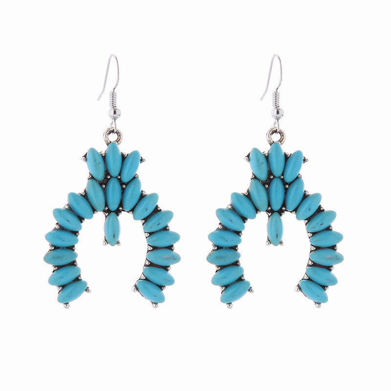 Wholesale Creative Colorful Turquoise Boho Ethnic Style Earrings