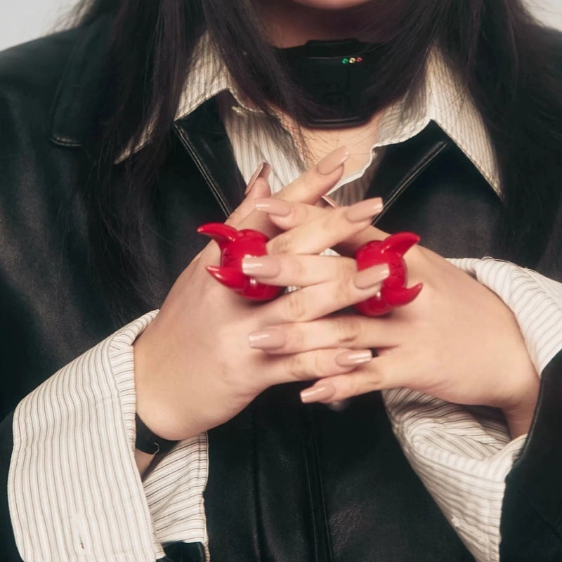 Wholesale Creative Devil Horn Resin Ring
