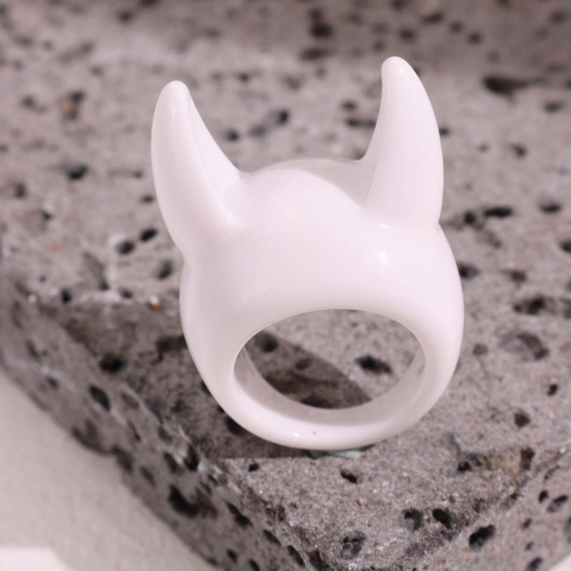 Wholesale Creative Devil Horn Resin Ring