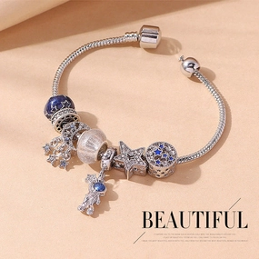 Wholesale Creative DIY Blue Astronaut Series Bracelet