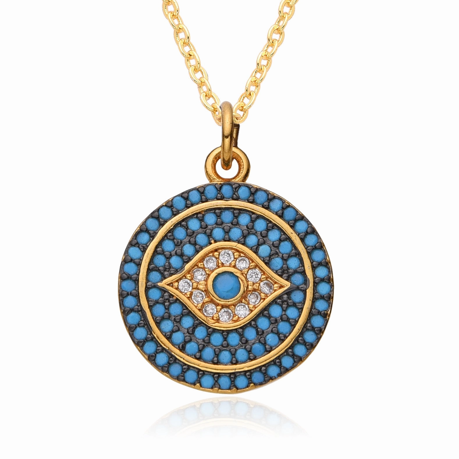 Wholesale Creative Exaggerated Round Devil Eye Necklace Clavicle Chain
