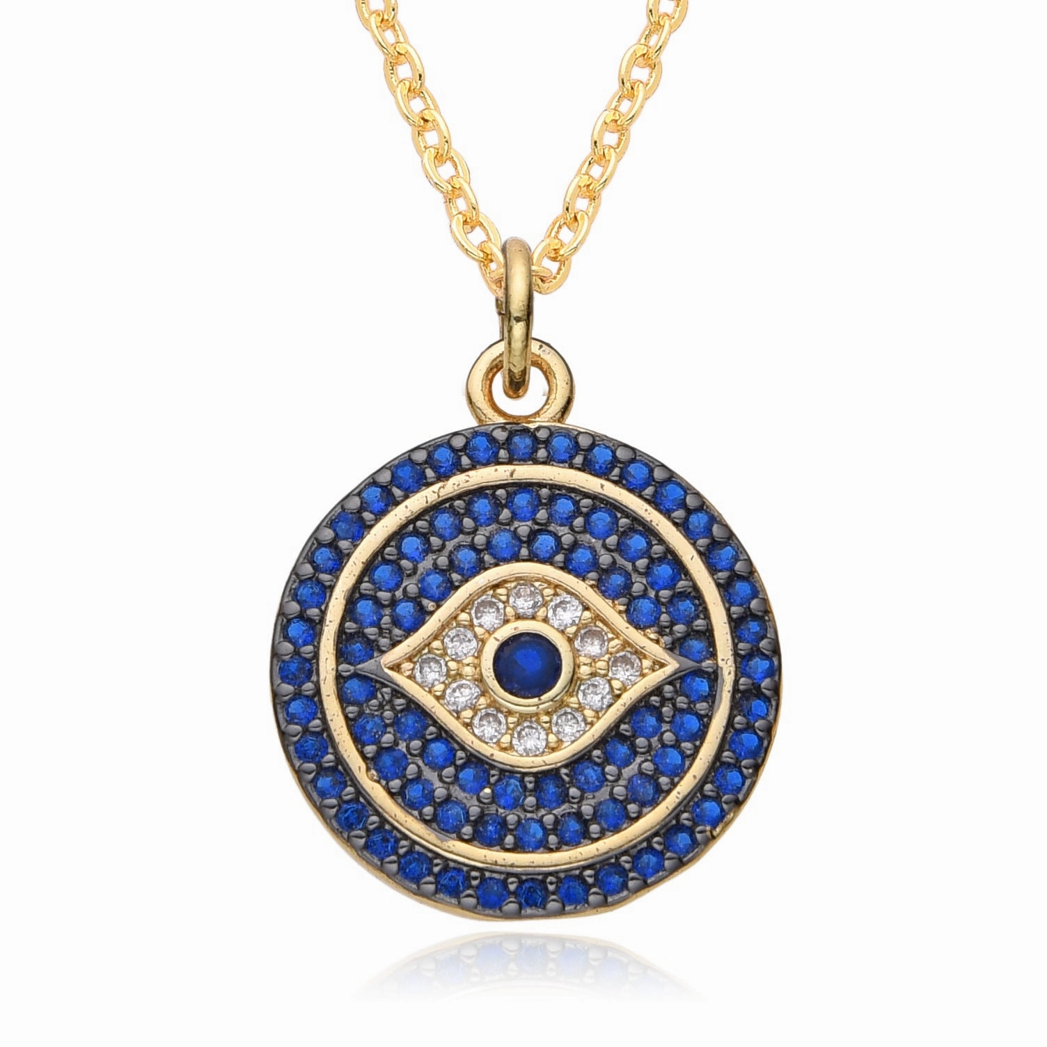 Wholesale Creative Exaggerated Round Devil Eye Necklace Clavicle Chain