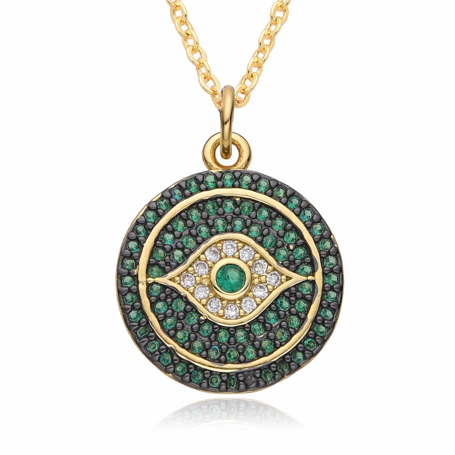 Wholesale Creative Exaggerated Round Devil Eye Necklace Clavicle Chain