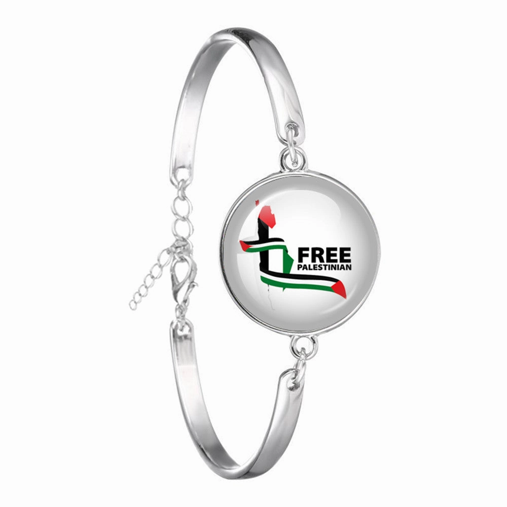 Wholesale Creative Flag Badge Pattern Time Gemstone Bracelet