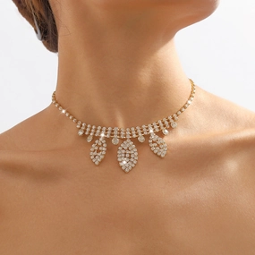 Wholesale Creative Geometric Devil's Eye Diamond Necklace