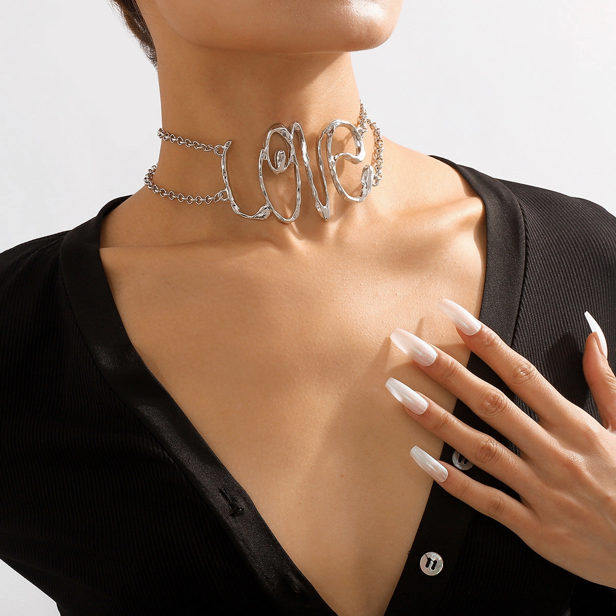 Wholesale Creative LOVE Alloy Retro Style Necklace