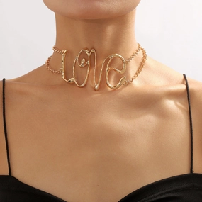 Wholesale Creative LOVE Alloy Retro Style Necklace