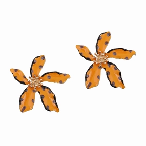 Wholesale Creative oil-drop flower earrings exaggerated polka dot alloy earrings
