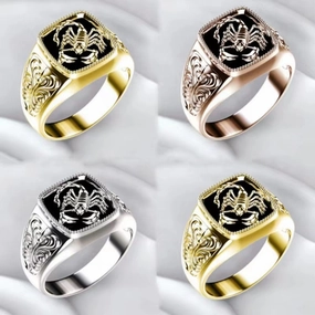Wholesale Creative Scorpio Relief Men's Poisonous Scorpion Memorial Rings
