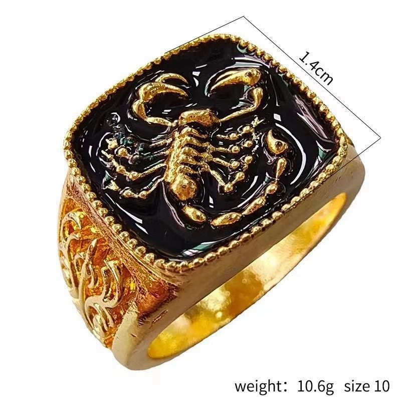 Wholesale Creative Scorpio Relief Men's Poisonous Scorpion Memorial Rings