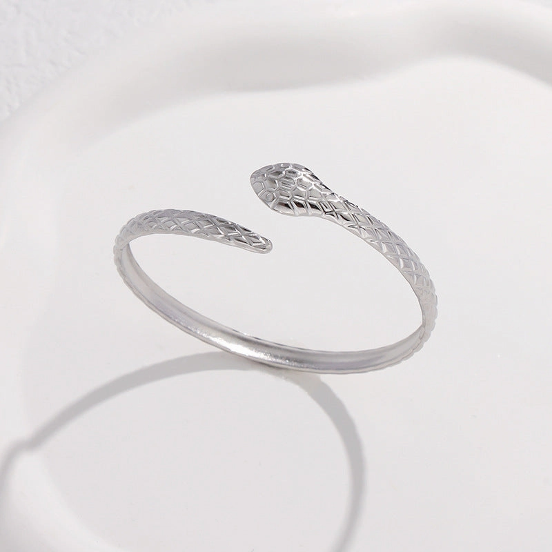 Wholesale Creative Snake-shaped Opening Titanium Steel C-shaped Adjustable Stainless Steel Bracelet