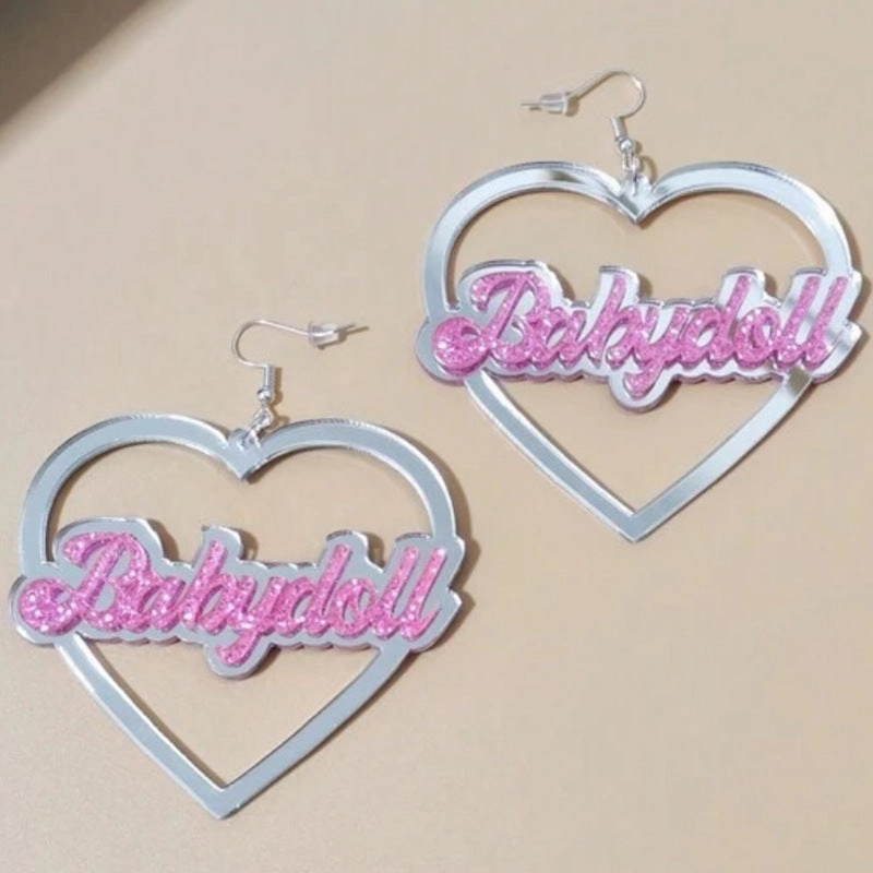 Wholesale Creative Valentine's Day Love Letters Hollow Acrylic Earrings