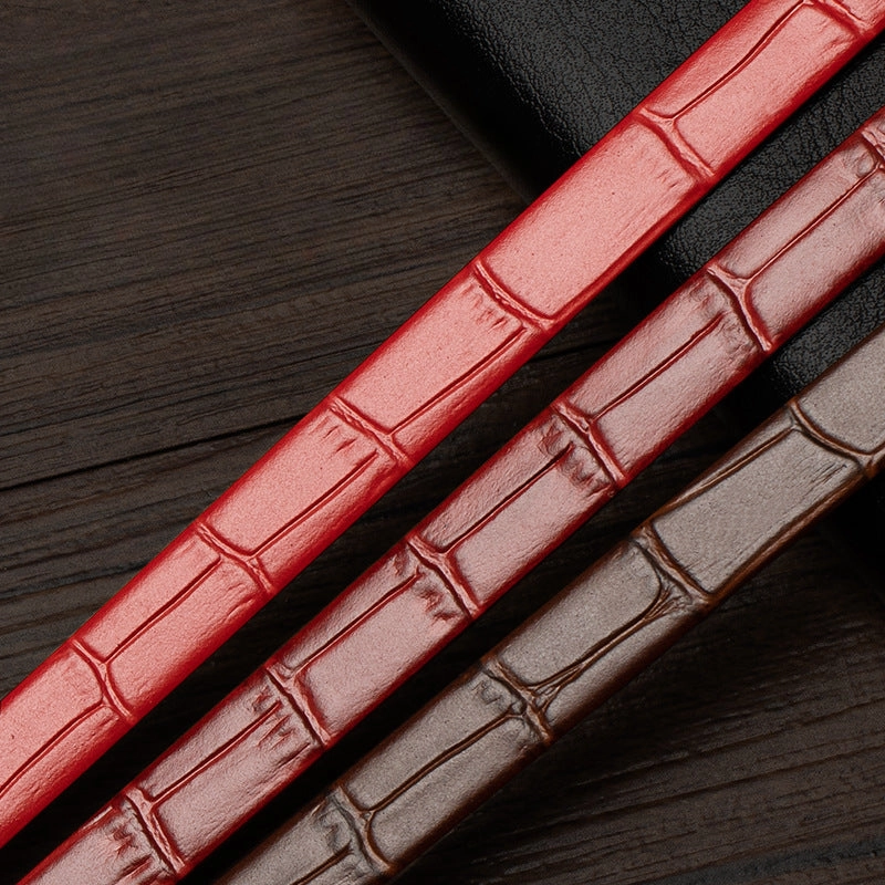 Wholesale Crocodile Patterned Bamboo Knot Patterned Cowhide Bracelets